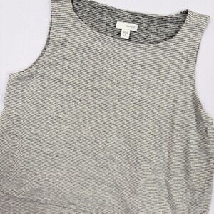 Pure Jill J. Jill Grey Striped Layered Linen Blend Tank Top Small Petite
